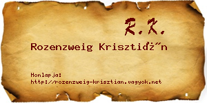 Rozenzweig Krisztián névjegykártya